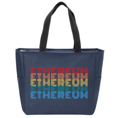 Retro Vintage Ethereum, Crypto Currency, Blockchain, ETH Logo, ETH Coin Lovers Zip Tote Bag