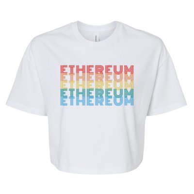 Retro Vintage Ethereum, Crypto Currency, Blockchain, ETH Logo, ETH Coin Lovers Bella+Canvas Jersey Crop Tee