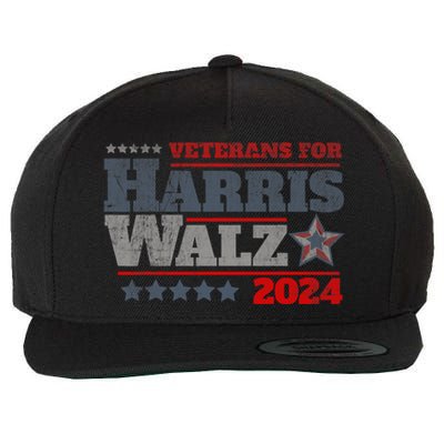 Retro Veterans For Kamala Harris Tim Walz 2024 Harris Waltz Wool Snapback Cap