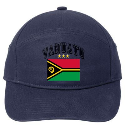 Retro Vanuatu Flag Athletic Gift 7-Panel Snapback Hat