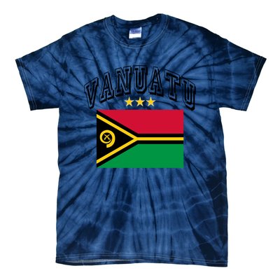 Retro Vanuatu Flag Athletic Gift Tie-Dye T-Shirt