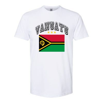 Retro Vanuatu Flag Athletic Gift Softstyle CVC T-Shirt