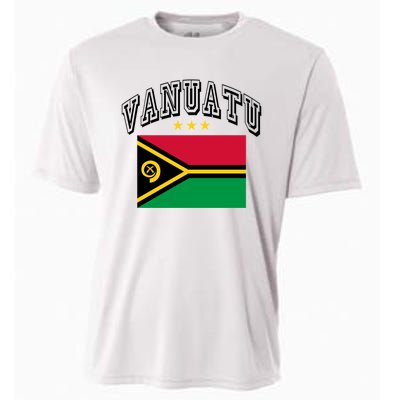 Retro Vanuatu Flag Athletic Gift Cooling Performance Crew T-Shirt