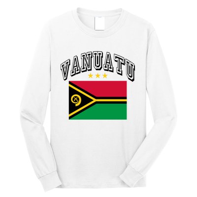 Retro Vanuatu Flag Athletic Gift Long Sleeve Shirt