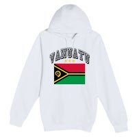 Retro Vanuatu Flag Athletic Gift Premium Pullover Hoodie