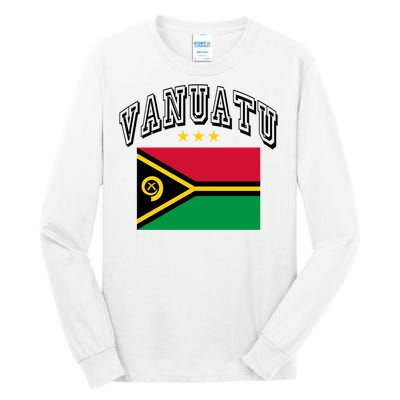 Retro Vanuatu Flag Athletic Gift Tall Long Sleeve T-Shirt