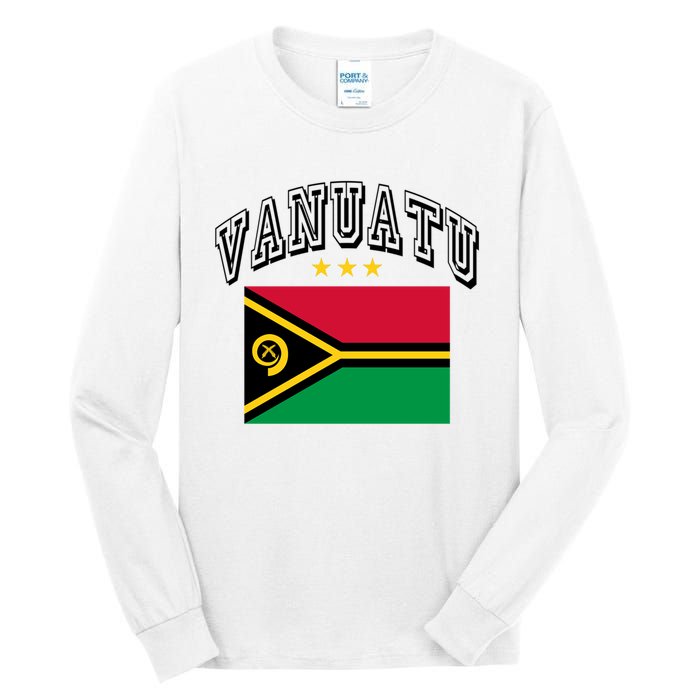 Retro Vanuatu Flag Athletic Gift Tall Long Sleeve T-Shirt