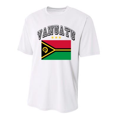 Retro Vanuatu Flag Athletic Gift Performance Sprint T-Shirt