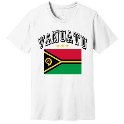 Retro Vanuatu Flag Athletic Gift Premium T-Shirt