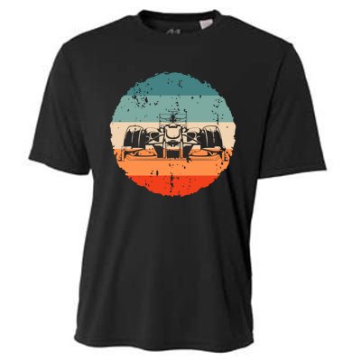 Retro Vintage Formula Racing Lovers Silhouette Race Car Fan Cooling Performance Crew T-Shirt