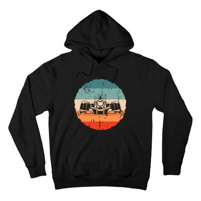 Retro Vintage Formula Racing Lovers Silhouette Race Car Fan Hoodie