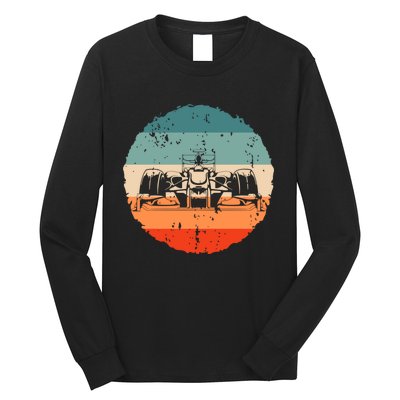 Retro Vintage Formula Racing Lovers Silhouette Race Car Fan Long Sleeve Shirt