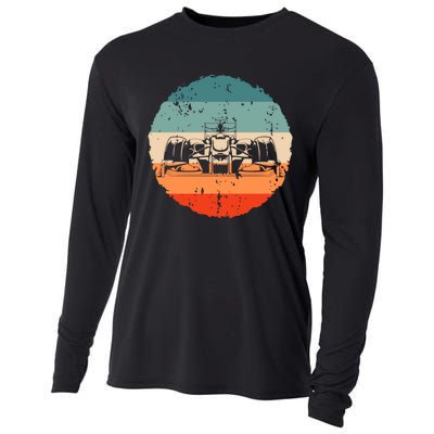 Retro Vintage Formula Racing Lovers Silhouette Race Car Fan Cooling Performance Long Sleeve Crew