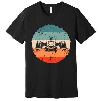 Retro Vintage Formula Racing Lovers Silhouette Race Car Fan Premium T-Shirt