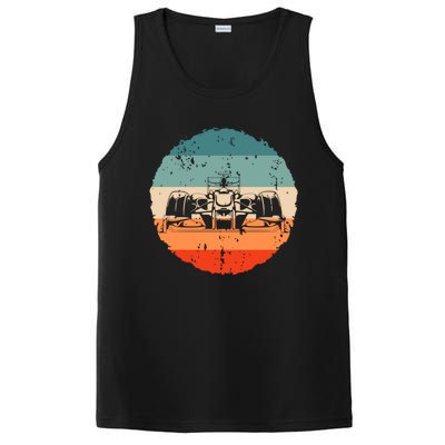 Retro Vintage Formula Racing Lovers Silhouette Race Car Fan PosiCharge Competitor Tank