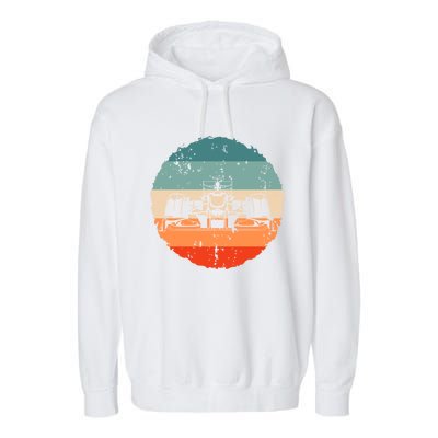 Retro Vintage Formula Racing Lovers Silhouette Race Car Fan Garment-Dyed Fleece Hoodie