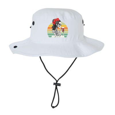 Retro Vintage Floral Skeleton Nurse Funny Nursing Halloween Gift Legacy Cool Fit Booney Bucket Hat