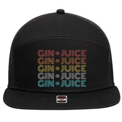 Retro Vintage Fo Shizzle Gin + Juice Gin And Juice 7 Panel Mesh Trucker Snapback Hat