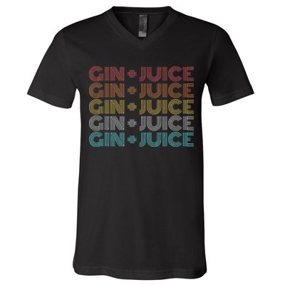 Retro Vintage Fo Shizzle Gin + Juice Gin And Juice V-Neck T-Shirt