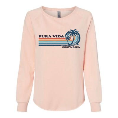 Retro Vintage Family Vacation Costa Rica Pura Vida Womens California Wash Sweatshirt