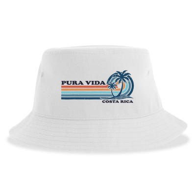 Retro Vintage Family Vacation Costa Rica Pura Vida Sustainable Bucket Hat