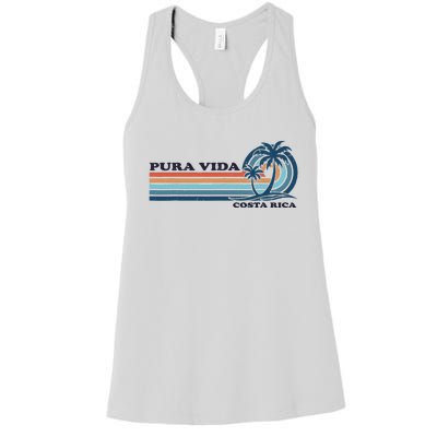 Retro Vintage Family Vacation Costa Rica Pura Vida Women's Racerback Tank