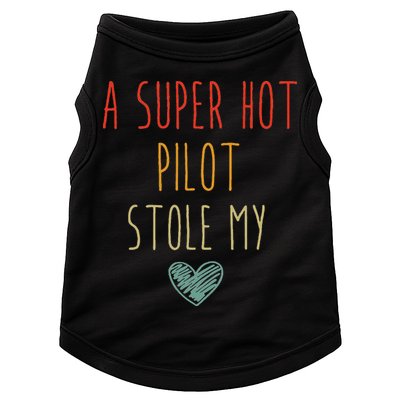 Retro Vintage Funny A Super Hot Pilot Stole My Heart Doggie Tank