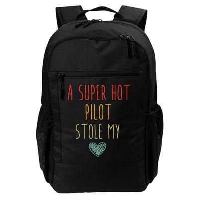 Retro Vintage Funny A Super Hot Pilot Stole My Heart Backpack