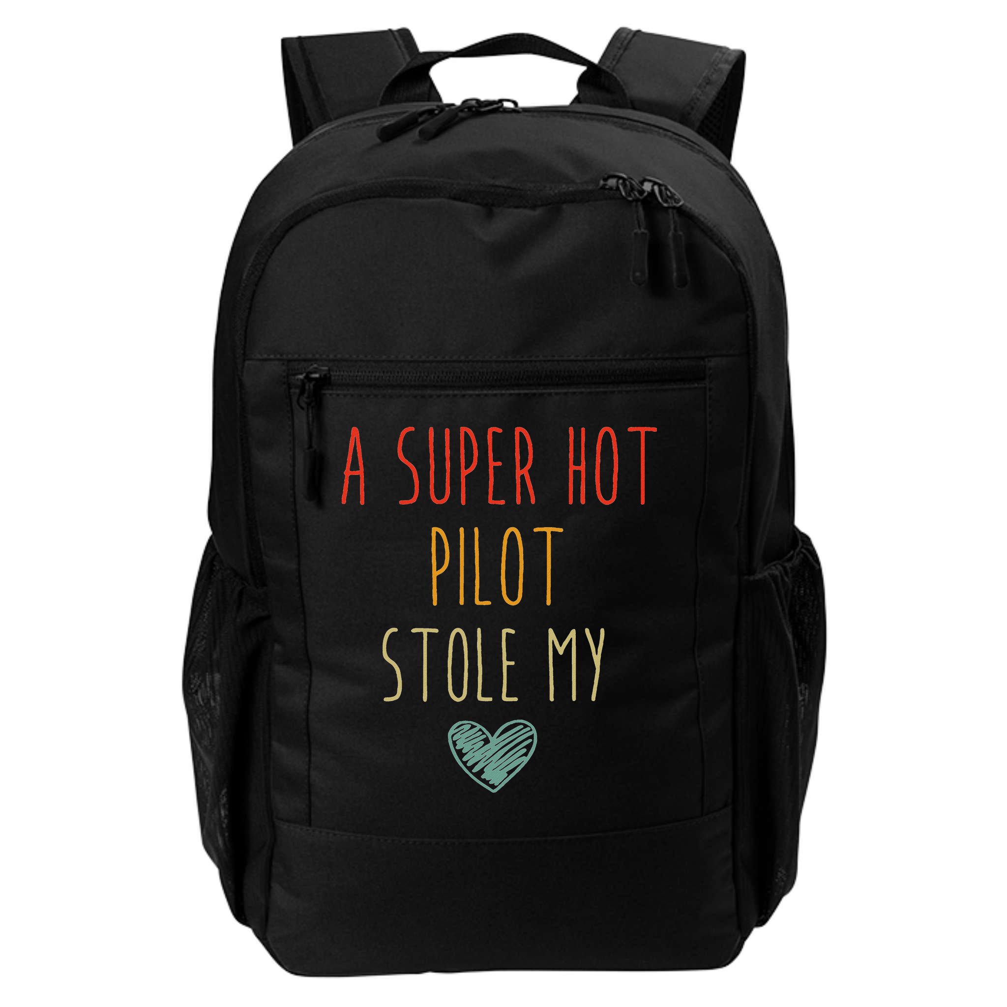 Retro Vintage Funny A Super Hot Pilot Stole My Heart Backpack
