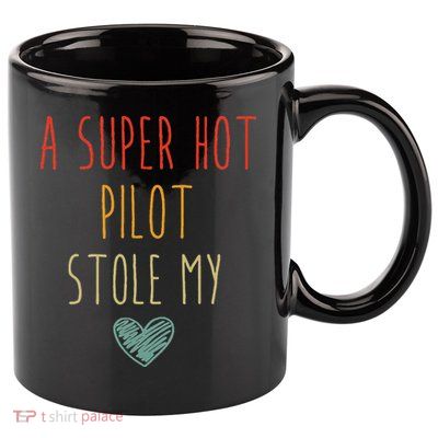 Retro Vintage Funny A Super Hot Pilot Stole My Heart 11oz C Handle Ceramic Mug