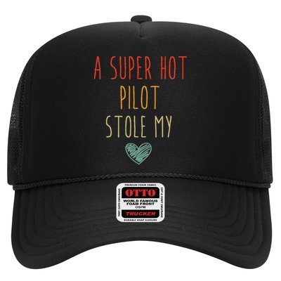 Retro Vintage Funny A Super Hot Pilot Stole My Heart Trucker Hat