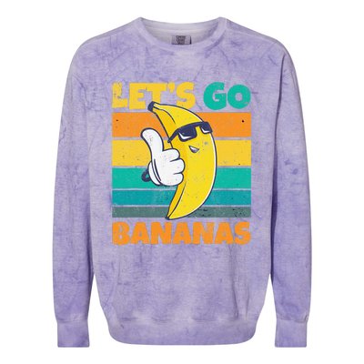 Retro Vintage Funny Banana Meme Let Go Banana Cool Bananas Colorblast Crewneck Sweatshirt