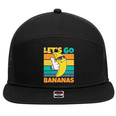 Retro Vintage Funny Banana Meme Let Go Banana Cool Bananas 7 Panel Mesh Trucker Snapback Hat