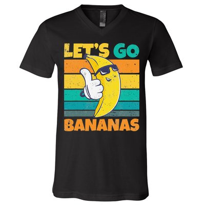 Retro Vintage Funny Banana Meme Let Go Banana Cool Bananas V-Neck T-Shirt