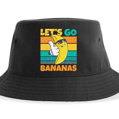Retro Vintage Funny Banana Meme Let Go Banana Cool Bananas Sustainable Bucket Hat