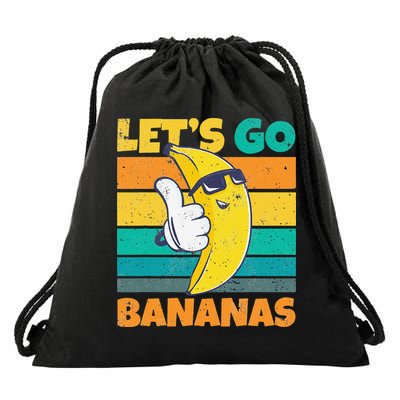 Retro Vintage Funny Banana Meme Let Go Banana Cool Bananas Drawstring Bag