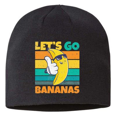 Retro Vintage Funny Banana Meme Let Go Banana Cool Bananas Sustainable Beanie