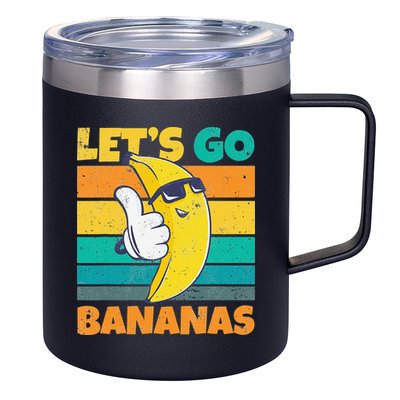 Retro Vintage Funny Banana Meme Let Go Banana Cool Bananas 12oz Stainless Steel Coffee Mug