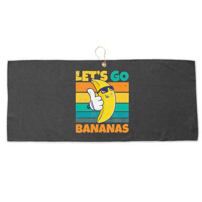 Retro Vintage Funny Banana Meme Let Go Banana Cool Bananas Large Microfiber Waffle Golf Towel
