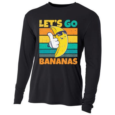 Retro Vintage Funny Banana Meme Let Go Banana Cool Bananas Cooling Performance Long Sleeve Crew