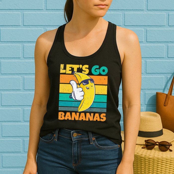 Retro Vintage Funny Banana Meme Let Go Banana Cool Bananas Womens Tank Top