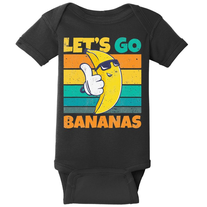 Retro Vintage Funny Banana Meme Let Go Banana Cool Bananas Baby Bodysuit