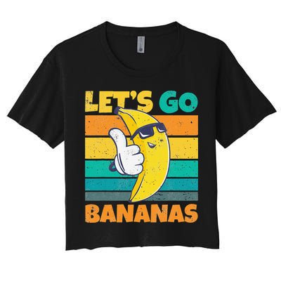 Retro Vintage Funny Banana Meme Let Go Banana Cool Bananas Crop Top