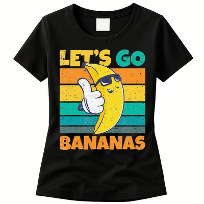 Retro Vintage Funny Banana Meme Let Go Banana Cool Bananas Womens T-Shirt