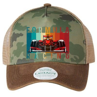 Retro Vintage Formula Racing Car Silhouette Race Car Formula Legacy Tie Dye Trucker Hat