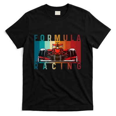 Retro Vintage Formula Racing Car Silhouette Race Car Formula T-Shirt