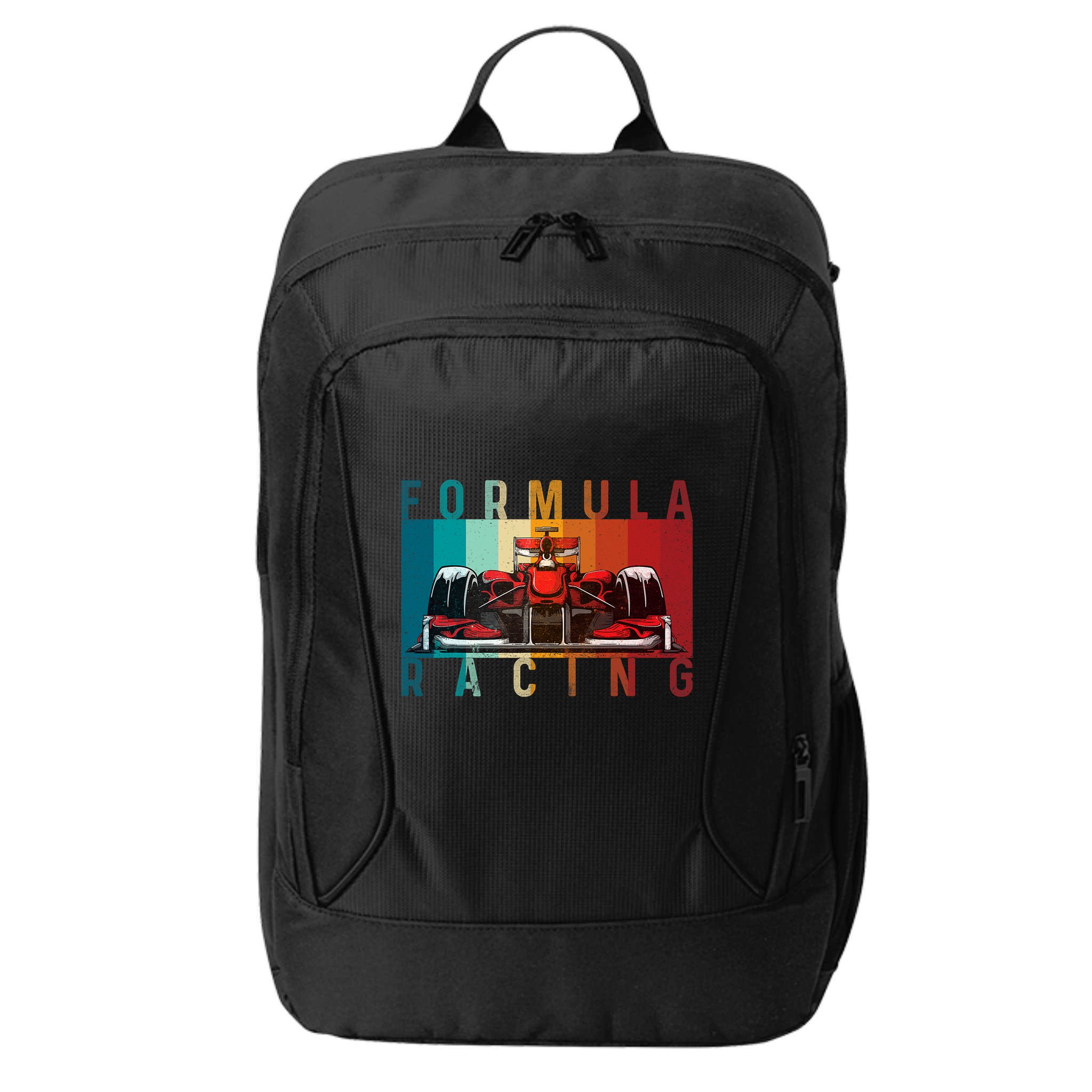 Retro Vintage Formula Racing Car Silhouette Race Car Formula City Backpack