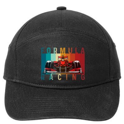 Retro Vintage Formula Racing Car Silhouette Race Car Formula 7-Panel Snapback Hat