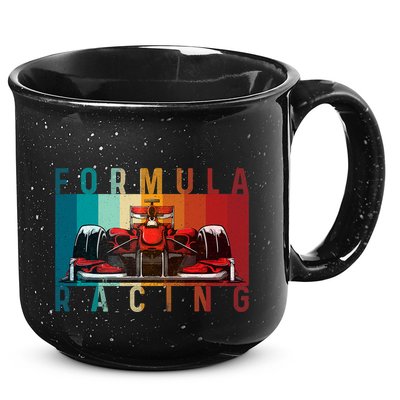 Retro Vintage Formula Racing Car Silhouette Race Car Formula 15oz Campfire Ceramic Mug