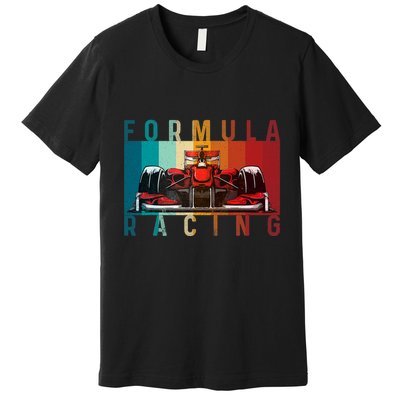 Retro Vintage Formula Racing Car Silhouette Race Car Formula Premium T-Shirt